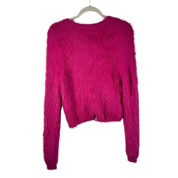 Pinch Pink Eyelash Crop Sweater Preppy Casual Stretch NWT Womens Size Medium - Picture 5 of 5